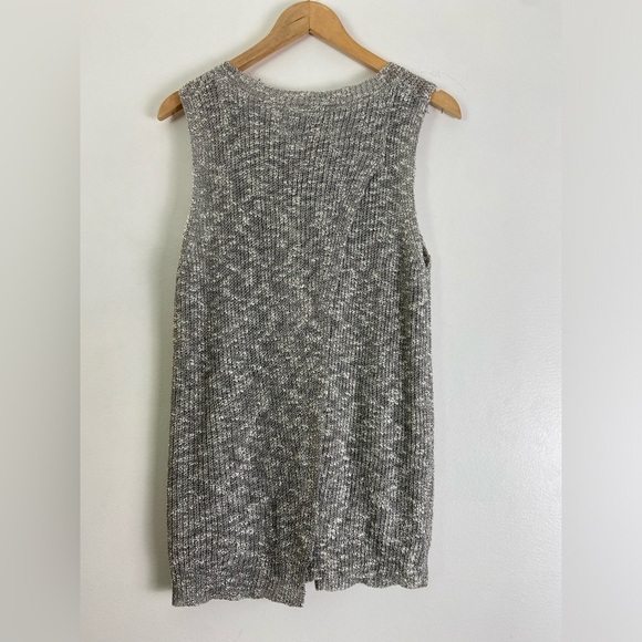 Pink Martini grey knit sleeveless wrap back women's large shirt. - Picture 5 of 6
